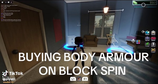 Buying Body Armour on Block Spin in Roblox