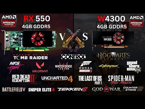 RX 550 VS AMD W4300 (4GB DDR5) Gaming Performance (Benchmarks) in 2024 GAMETECH24
