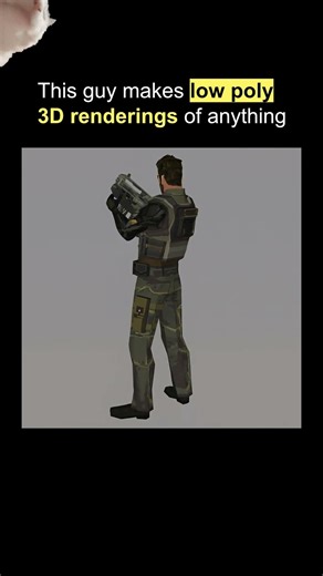 Low Poly Rendering | Adam Jensen from Deus Ex: Human Revolution