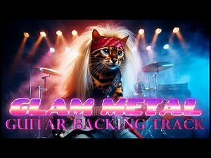 Glam Metal Guitar Backing Track | A | 145 BPM