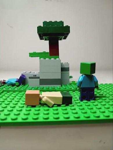 LEGO Minecraft Stop Motion | Zombie Attack Animation