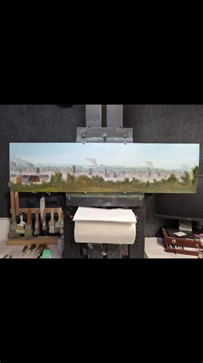 Today's painting I followed along with a painter named Stephen Conway from Ireland for most of it. Definitely my widest painting to date.