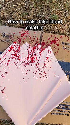How to make fake red blood splatter #wrappingpaper #howto #floristtutorial #diy #fake #halloween #halloweenbouquet #spookybouquet #spooky