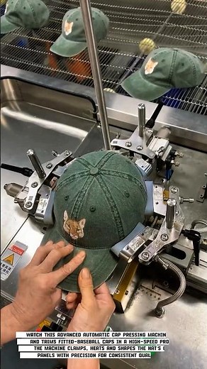 High Speed Automatic Baseball Cap Pressing Machine – Inside the Factory of Hat Production!