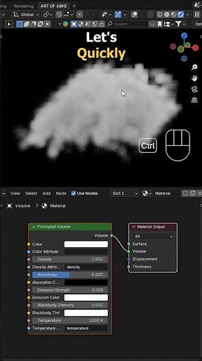 Create a cloud in Blender | #blender3d #artofabhishorts #shorts #blendertips #ferrieswheel #clouds