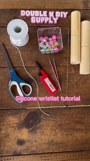 This is how we make our wristlets. String and loop turner restock will be here by monday ❤️ Silicone printed beads are in our Tiktok Shop