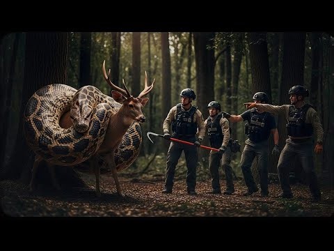 ​"GIANT PYTHON ATTACK! Brave Team Saves Deer In Last Second! 🐍🔥"
