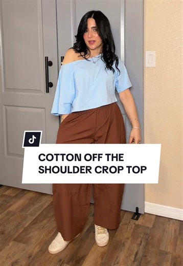 Cotton Off-the-Shoulder Crop Top