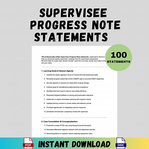Supervisee Progress Notes Supervisor Meeting Reflection Editable Word PDF Counseling Intern Documentation Template for Licensure Hours - Etsy