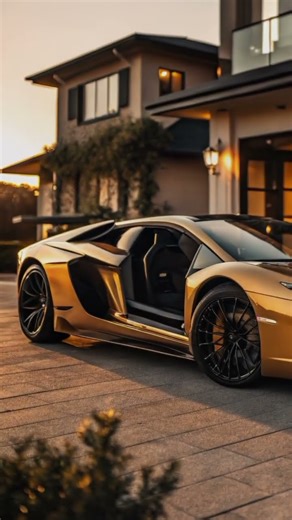 Golden Lamborghini Aventador – Luxury Supercar With Open Doors ✨🚗 | USA Viral Car Show
