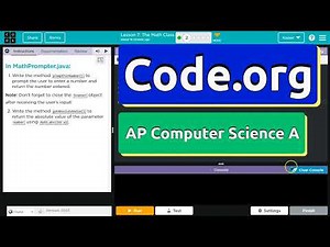 Code.org Lesson 7.2 The Math Class | Tutorial with Answers | Unit 4 Computer Science A