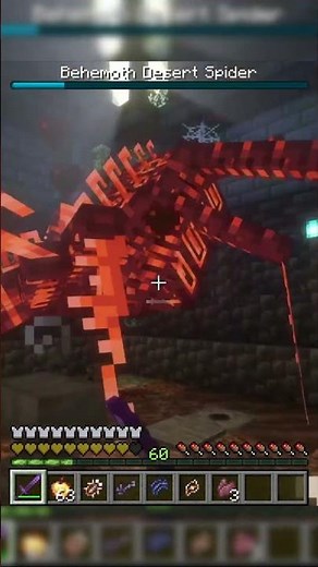 GIANT Desert Spider Boss DESTROYS Me! #minecraft #minecraftmods #minecraftshorts #Ksenitiv #horror