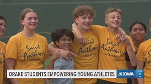 Drake students empower young athletes by coaching St. Anthony's middle school track team