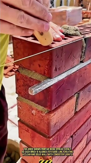 Precise Brick Laying Process for Perfect Building Wall Alignment #dailywork #construction