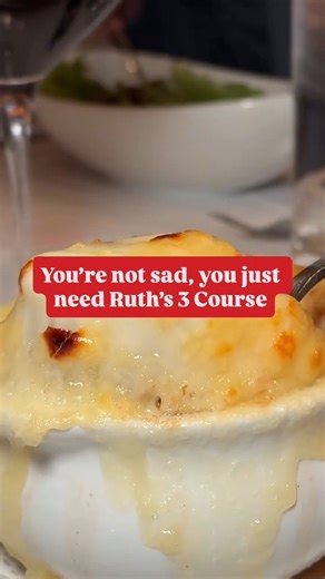 Happiness comes in three courses and starts at $60, but only for a limited time. https://bit.ly/4qbnBhd | Ruth's Chris Steak House