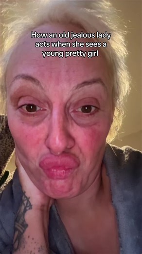 Old Woman Reacts to Young Woman's Makeup