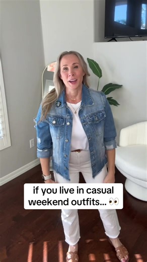 I just found the perfect throw-on jean jacket 🤍 the kind you grab every weekend because it goes with everything. #casualstyle #outfitinspo #over40style #fashionover40 #ootd