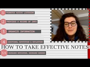 HOW TO TAKE EFFECTIVE NOTES: improve your learning in college classes (part 1)