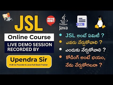 FLM JSL Online Course Demo by Upendra Sir | JSL - Java, SQL & Linux | All in One Course for IT Job