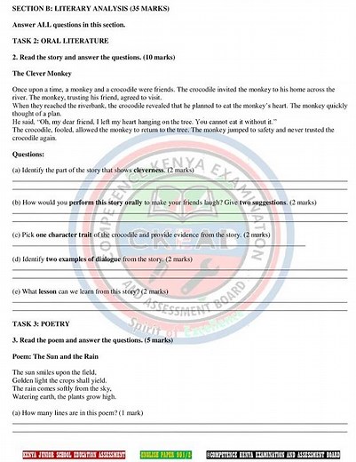 Grade 9 English Paper 2 Mid Term 1 2026 Exam