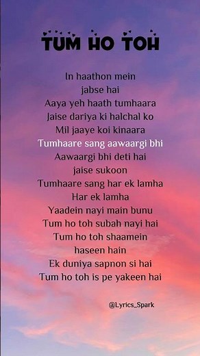 Vishal Mishra, Hansika Pareek - Tum Ho Toh (Lyrics) #lyricssong #tumhotoh #saiyaaramoviesong #music