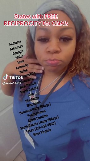 States with FREE Reciprocity for CNA’s 2023 #free #travel #traveltiktok #Cna #travelcna #Reciprocity #traveltips #fyp #foryou ❤️