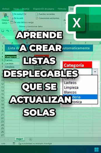 Lista desplegable Automatica #excel #exceltips #excelpro