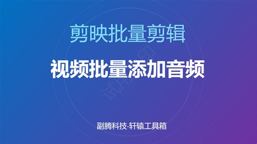 视频批量添加音频