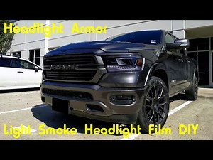 Light Smoke Headlight Tint Protection Film DIY - RAM 1500 - Headlight Armor