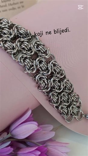 Each link in this bracelet is hand-stitched using the chainmaille technique. #chainmaille