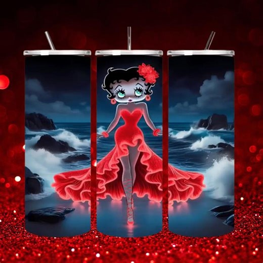 20 Oz Tumbler Betty Boop in Red Dress Neon - Etsy