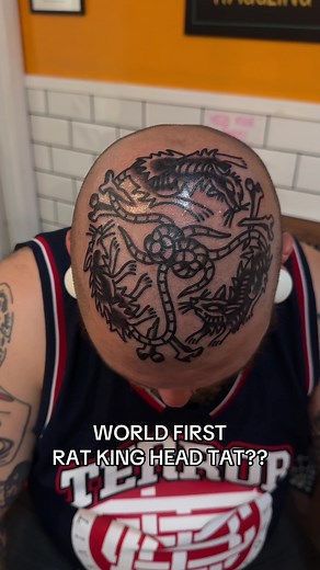 Innovative Rat King Head Tattoo Design