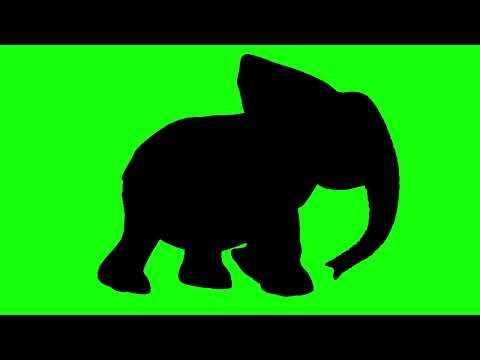 Green Screen Cartoon Elephant Running silhouette art