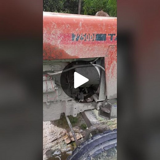 Exploring an Old Red Tractor's Mechanical Features