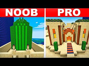 Building a DESERT TEMPLE in Minecraft! Noob Vs Pro Build Battle