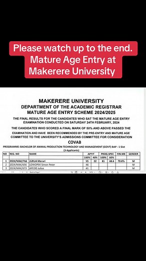 Mature Age Entry at Makerere University in Uganda: Everything You Need to Know