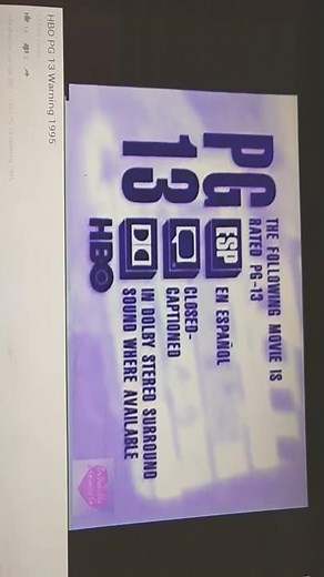 HBO Rated PG 13 Bumper 1995 - Analog Memories - Today is Monday, October 1st, 2018 - YouTube Videos!