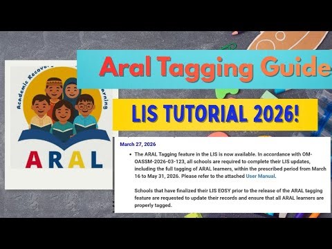 ARAL Tagging sa LIS DepEd