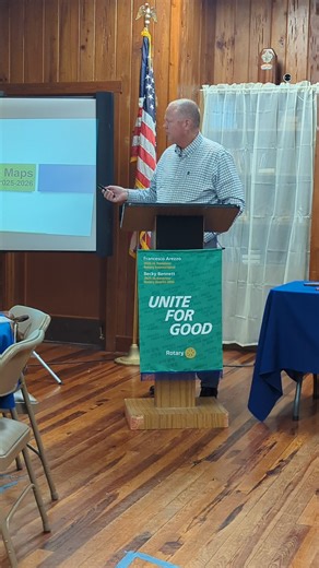 Chris Williams, Director of Planning for Pasco County Schools, shares updates related to school capacity and construction. | Dade City Sunrise Rotary | Facebook