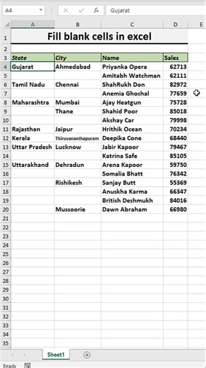 Fill blank cells in excel 💯 #exceltutorial #exceltips #exceltricks #spreadsheets | Time to Office