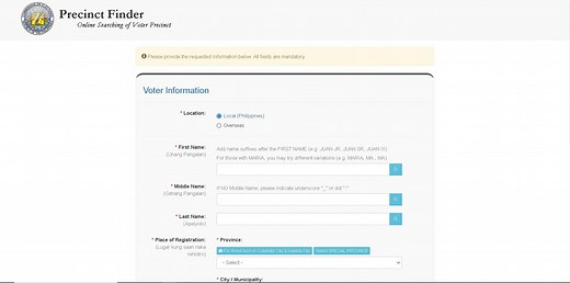 Comelec online precinct finder now available to the public