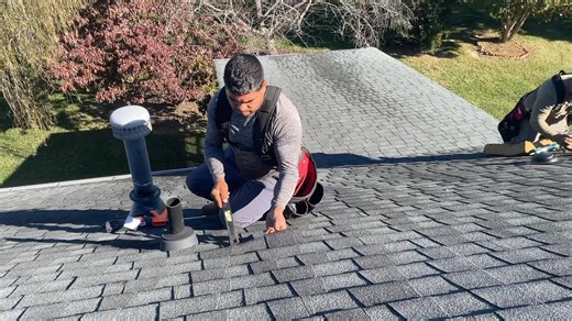 Beautiful day to replace some pipe collars way up high in the late morning sun | Steve Overgard