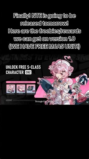 Finally! NTE is going to be released tomorrow! Here are the freebies we can get on version 1.0