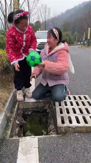 Girl’s Ball Fell Into Drain 😢 Sister Saves The Day