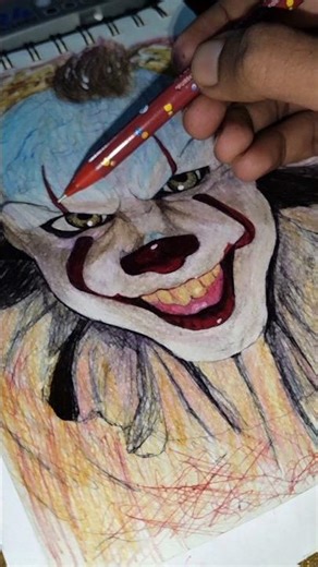 Pennywise Drawing Will Scare You 🎈😈 | #Shorts #Pennywise #HorrorArt #ArtShorts #DrawingShorts