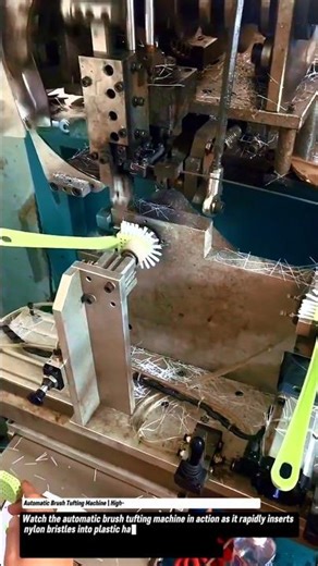 Automatic Brush Tufting Machine | High-Speed Bristle Insertion for Cleaning Brush Production.