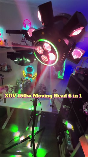 XDV 150W Moving Head 6 in 1 para fiestas y discotecas