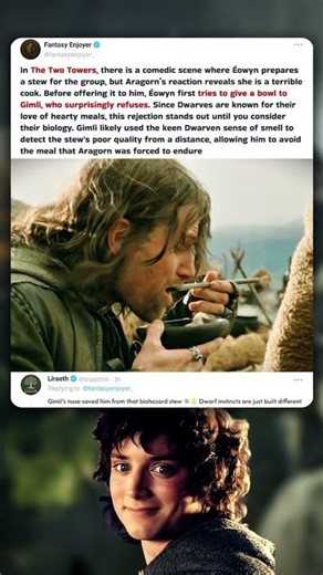 The Only Meal a Dwarf Would Refuse 🍲🤢 #LordOfTheRings #MiddleEarth #fantasy