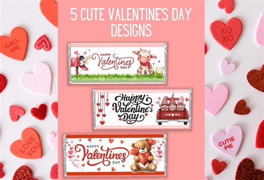 Valentine Candy Bar Wrappers, Unique Printable Treats, Classroom Gifts, Instant Download for Celebrations - Etsy