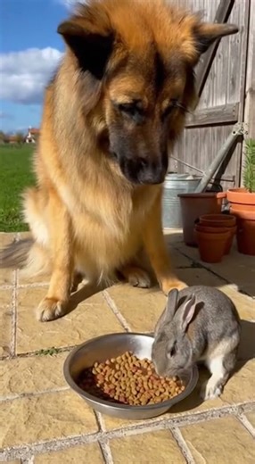 Tiny Rabbit Steals a Big Farm Dog’s Lunch — And Wins Instantly 😂🐰🐶